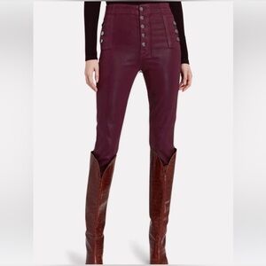 NWT J Brand NATASHA Sky High Skinny  Burgundy Jeans in Size 25